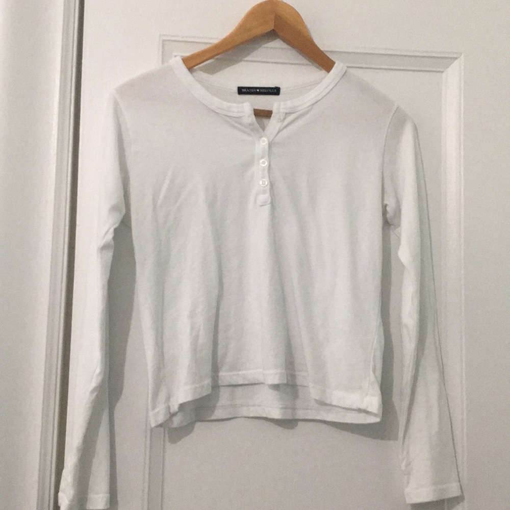 Rare Brandy Melville white long sleeve tee